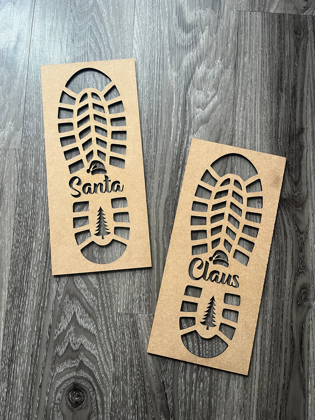 Santa footprint stencil