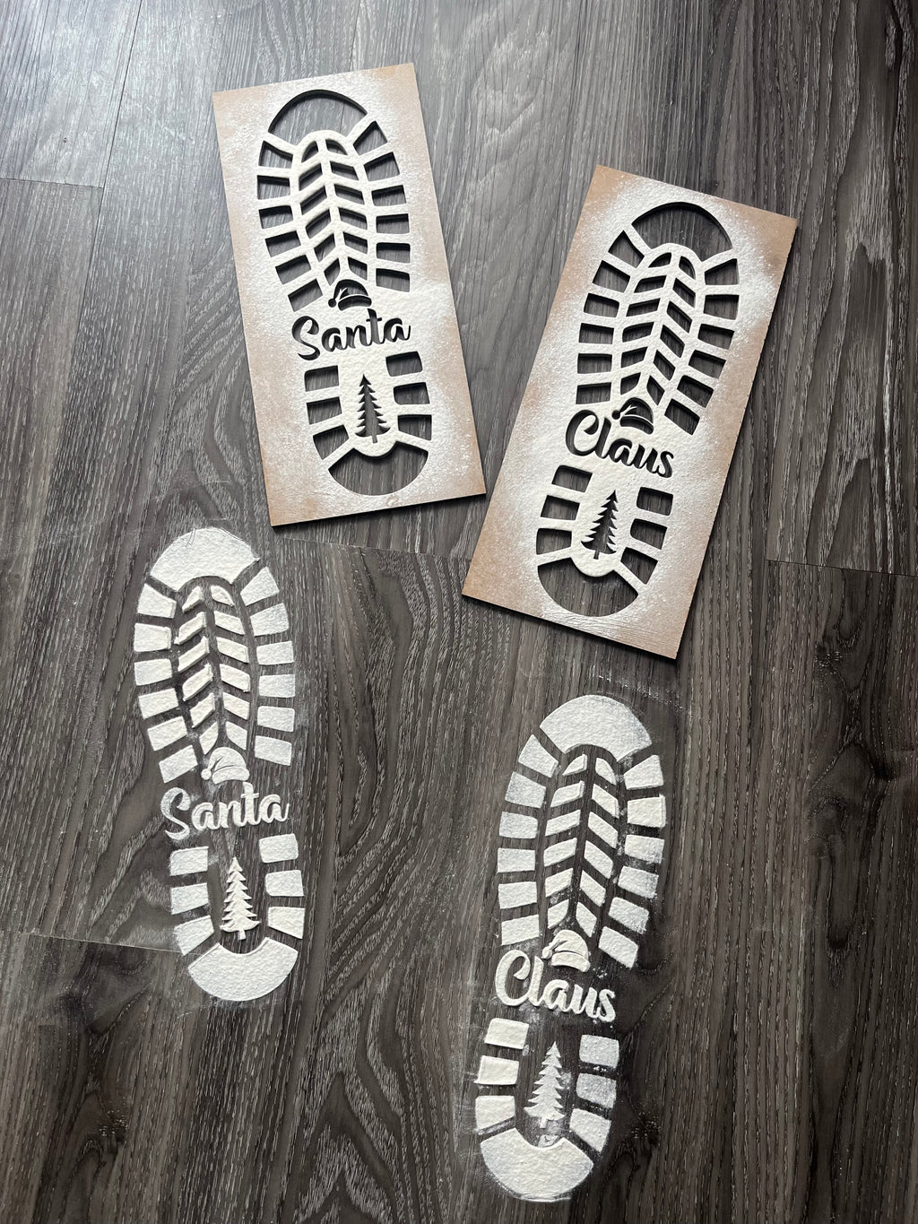 Santa footprint stencil