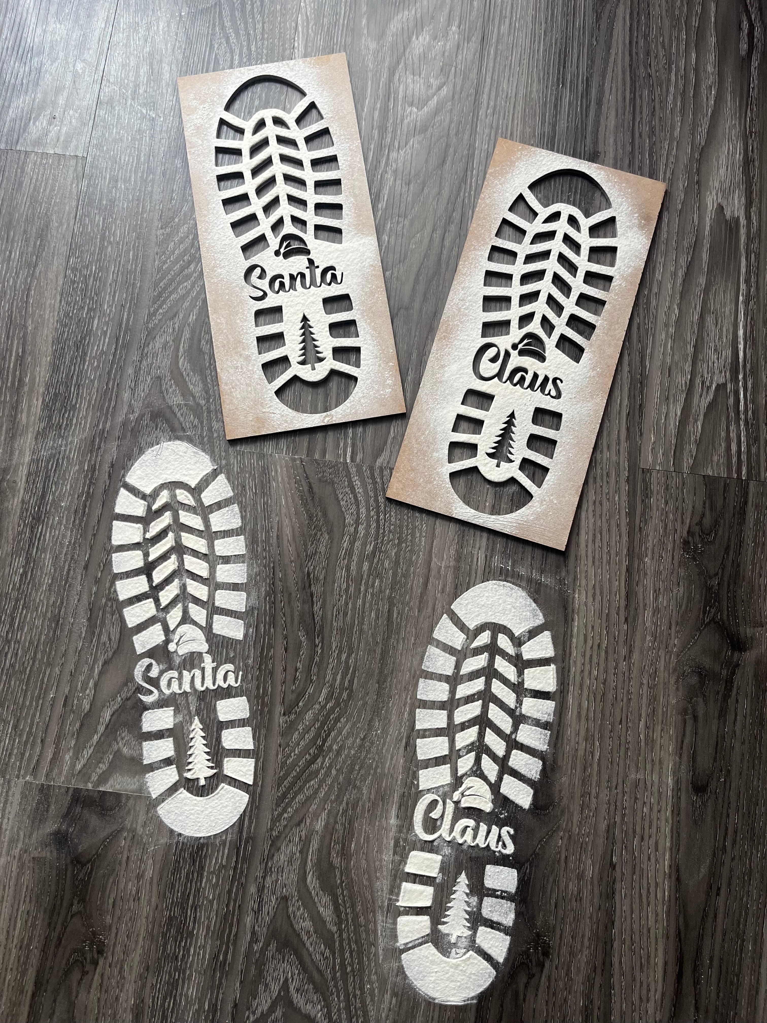 Santa footprint stencil